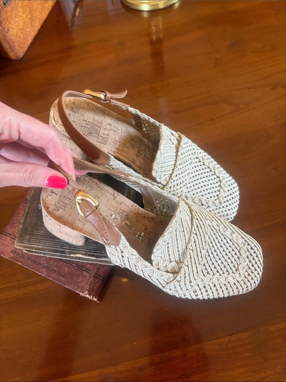 Aerosoles Santina Platform Pump Natural Beige Raffia